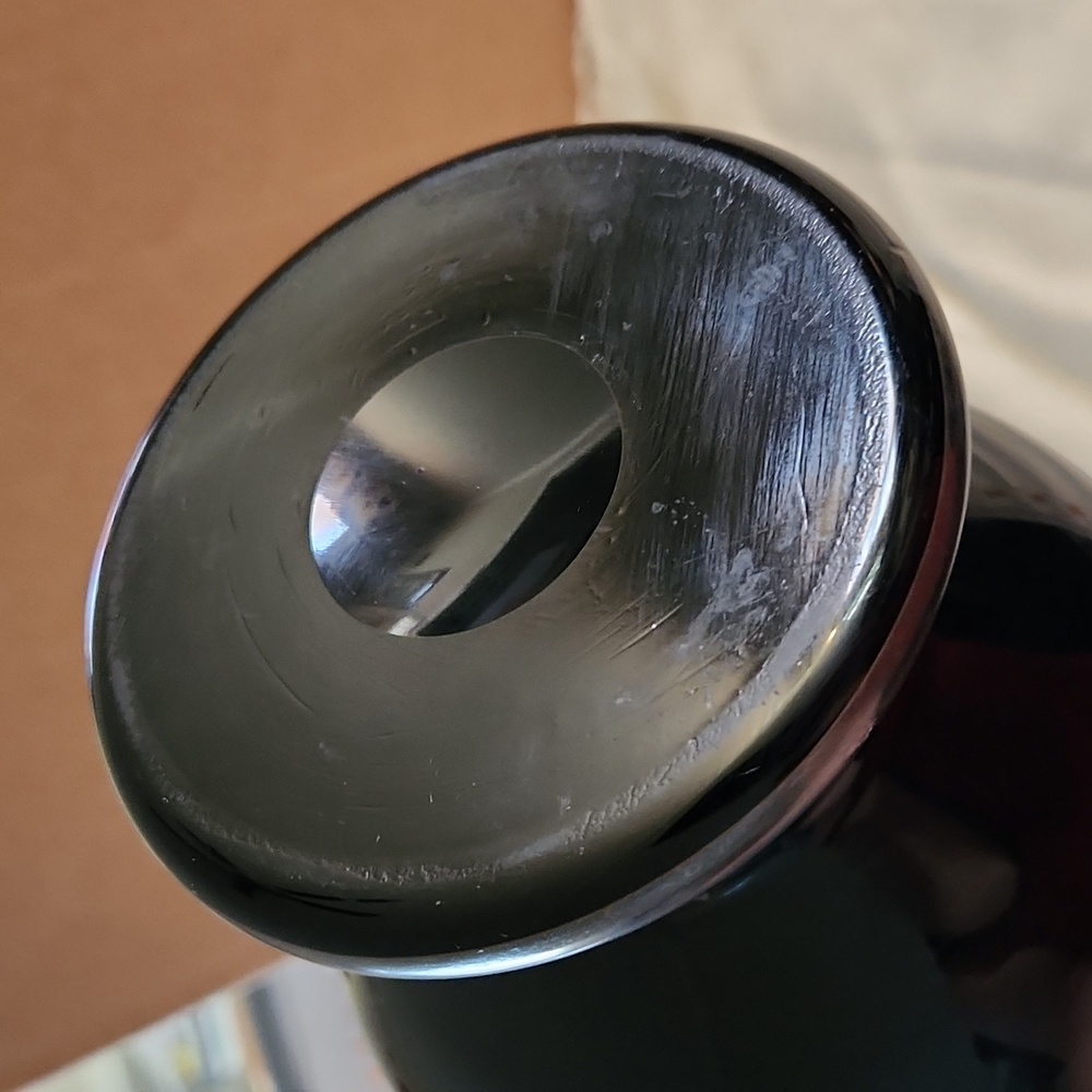 Art Deco Sterling Silver Overlay  Black Vase - Picture 9 of 9